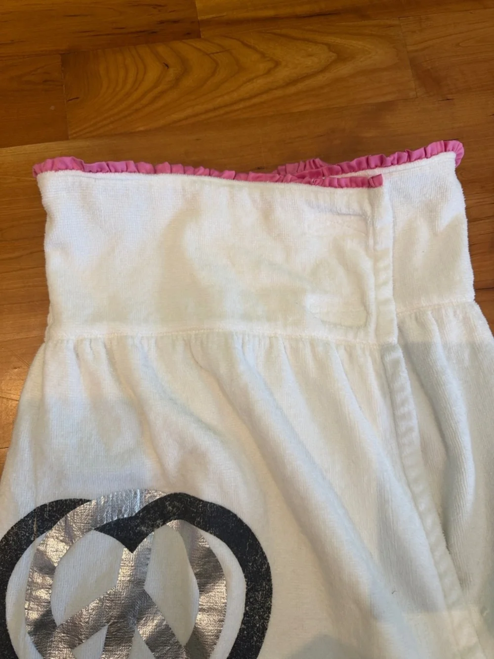 Vintage Y2K PINK by Victoria Secret TOWEL DRESS rare robe white bath shower wrap - Picture 3 of 8